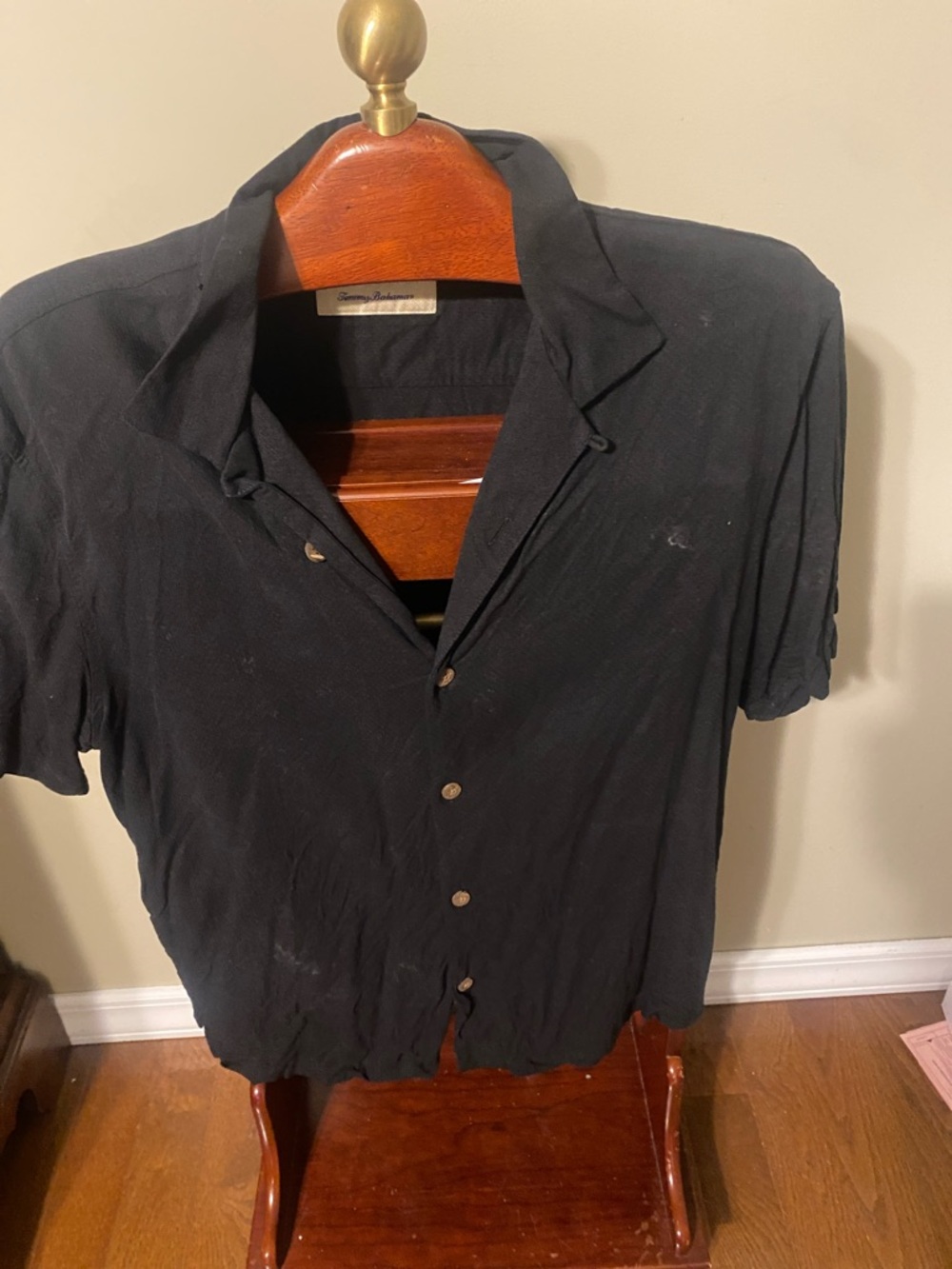 Tommy Bahama Black Short-Sleeve Camp Shirt